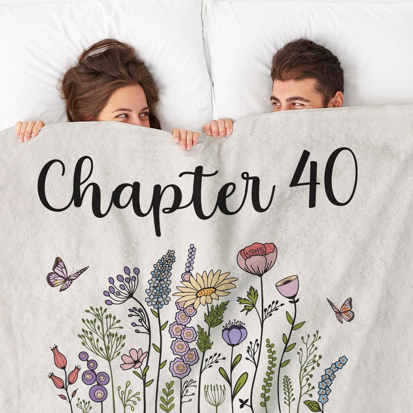 Afterprints 40th Birthday Gifts Women, Chapter 40 Blanket Gift for Her, 40 Year Old Birthday Gifts for Women, Friend, Sister, Mom, 1986 Bday Gift, Turning 40 Throw Blankets 50'' x 60''