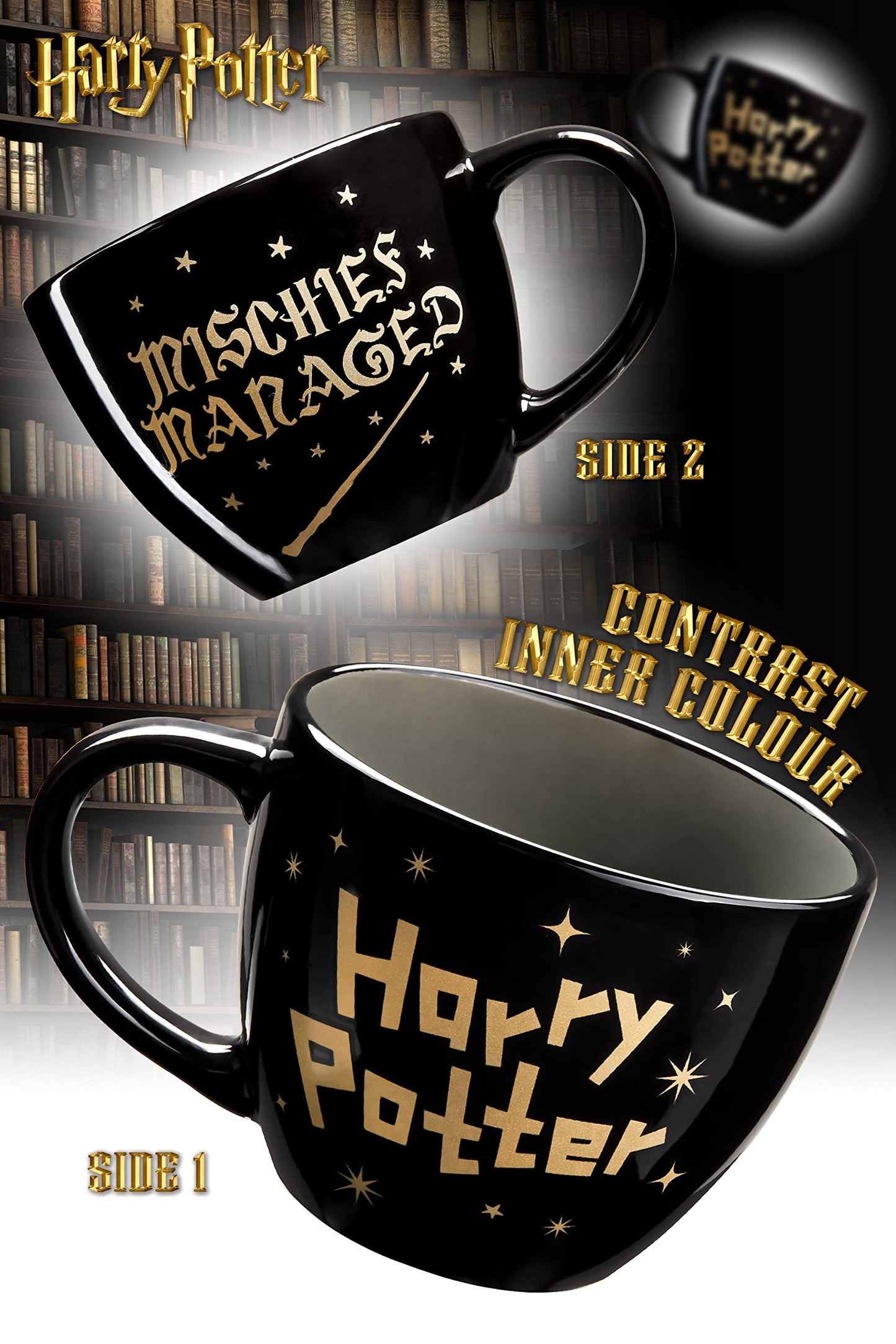 Harry Potter Gifts Mug & Socks Gift Set for Women Teens US Size 4-9, Tea & Coffee Ceramic Mug & Soft Calf Socks Set (4/9 US)