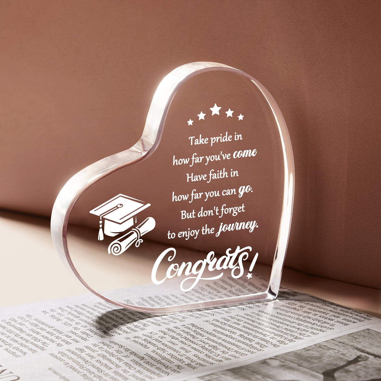 Graduation Gifts, 2026 Graduation Gifts for Her Him - Inspirational Acrylic Keepsake - College High School Graduation Decor, Masters Degree Graduate Gifts