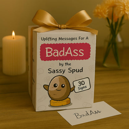 Empowering Gift for Strong Women - Funny Positive Crochet Potato W/ 30 Badass Affirmation Cards | Friendship Present for Mothers Day, Gag Birthday Gifts for Friends, Teens, Coworker, Sister, Mom, BFF
