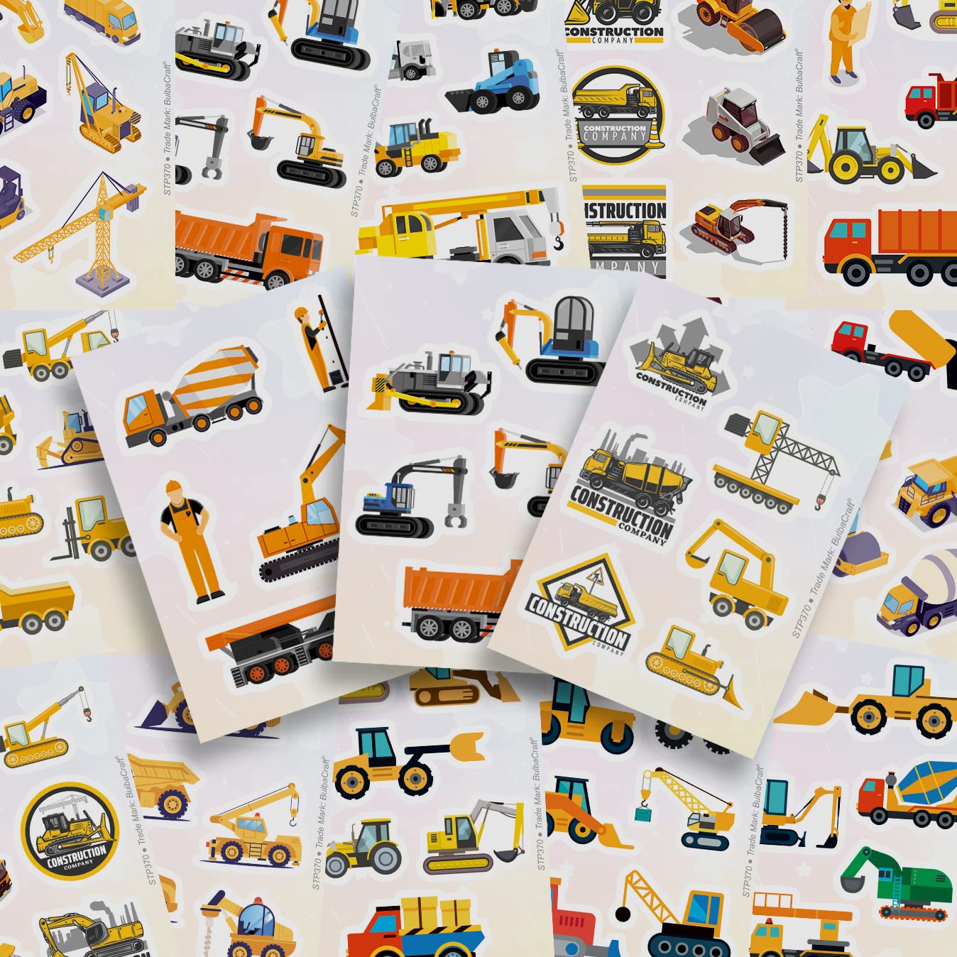 BulbaCraft 100 Pcs Construction Stickers - Construction Birthday Party Supplies, Gifts for Women & Men