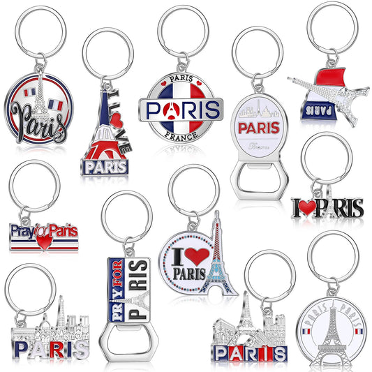 Landical Paris Souvenirs France Souvenir Gift Eiffel Tower Keychain Paris Travel Souvenirs Metal Key Rings for Party