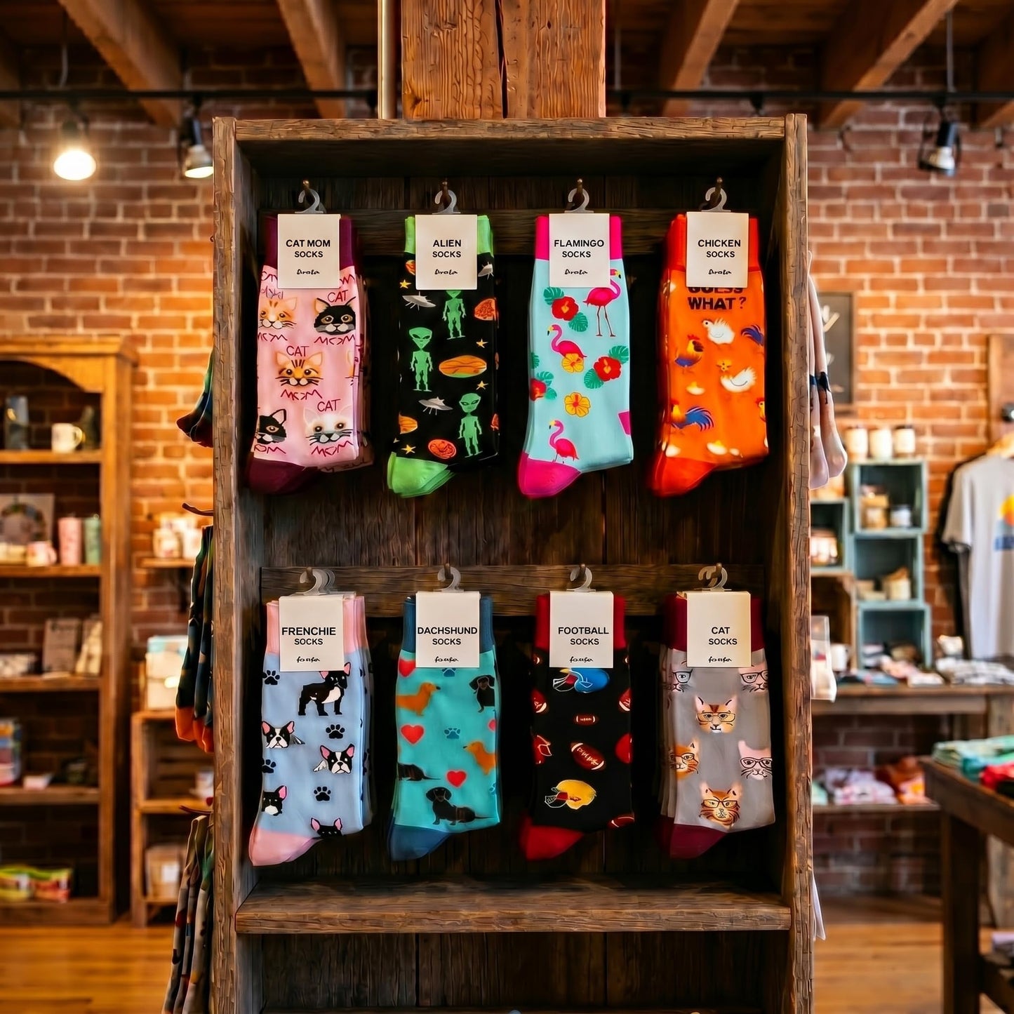 Cavertin Women's Novelty Socks with Gift Box Cat Lover Dog Mom Book Lover Cat Mom Llama Unicorn Sloth Corgi