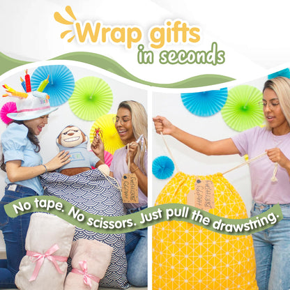 ERIBAGZ 2 pcs Giant gift bag 35.43” x 27.55”. Bonus: 5 gift tags & string. Reusable Jumbo gift bag. Extra large gift bag. XL gift bag. Ed. 1.