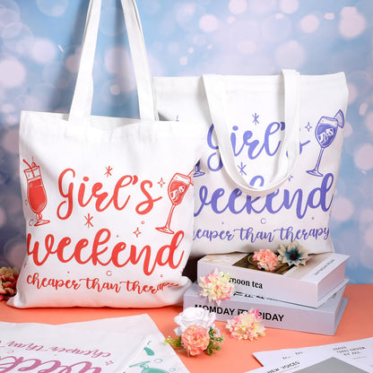 8 Pcs Christmas Girls Weekend Gifts for Women 4 Girls Trip Makeup Bag 4 Weekend Tote Bag Friend Trip Gifts Vacation Bestie Friendship Favors Summer Cosmetic Zipper Goodie Pouch (Classic Color)