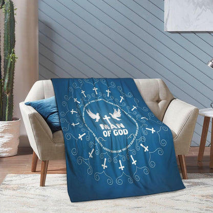 Christian Gifts for Men, Catholic Religious Gifts for Men, Man of God Gift for Mens, Christian Blanket 60"X50", Baptism Bible Spiritual Inspirational Encouragement Birthday Gift for Man
