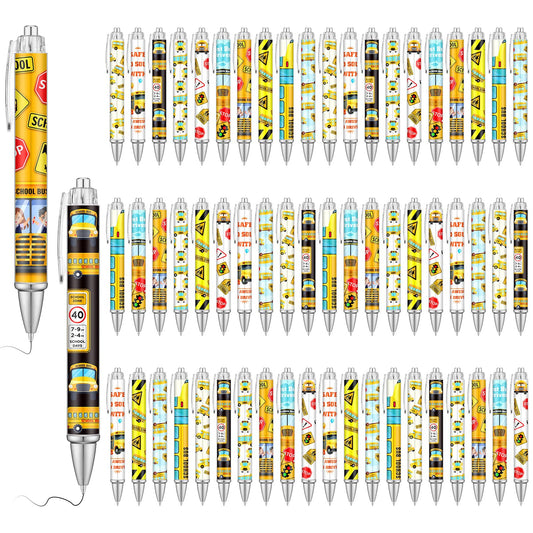 50 Pcs Bus Driver Pens Appreciation Gifts Bulk Funny Ballpoint Pens Motivational Inspirational Thank You Gift for Employee Coworker Student Office Supplies