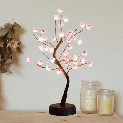 Cherry Blossom Tree Lamp, 18inch 36 Led Bonsai Tree Lights, Battery/USB Operated Japanese Decor Night Lights for Teacher Appreciation Graduation Back to School Bedroom Home Gift Idea,Warm White