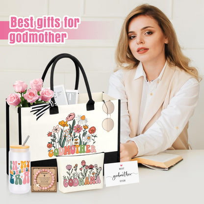 Godmother Proposal Gift, Will You Be My Godmother, Christmas Birthday Mothers Day Ideas Gifts for Godmom Basket Set of 7