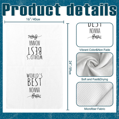 World's Best Nonna Kitchen Towels, Best Nonna Gifts for Grandmother Nonna, Nonna Gifts from Children, Nonna Mother's Day Birthday Gifts Tea Towels Kitchen Hand Towels 16x24 Inch