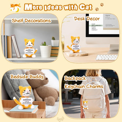 Funny Cat Mothers Day Granddaughter Gifts from Grandma Grandpa, Birthday Graduation Gifts for Granddaughter from Grandparents, Mini Cute Cool Stuff Things I Love You Present, Small Sweet Emotional Cat