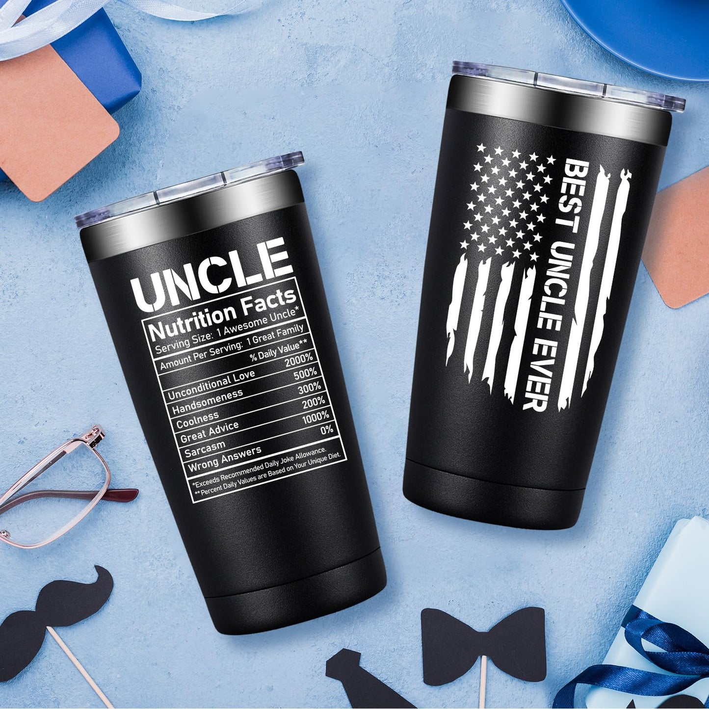 Uncle Gifts - Fathers Day Gift for Uncle from Niece, Nephew - Christmas, Birthday Gifts for Uncles Men Him - 20oz Tumbler