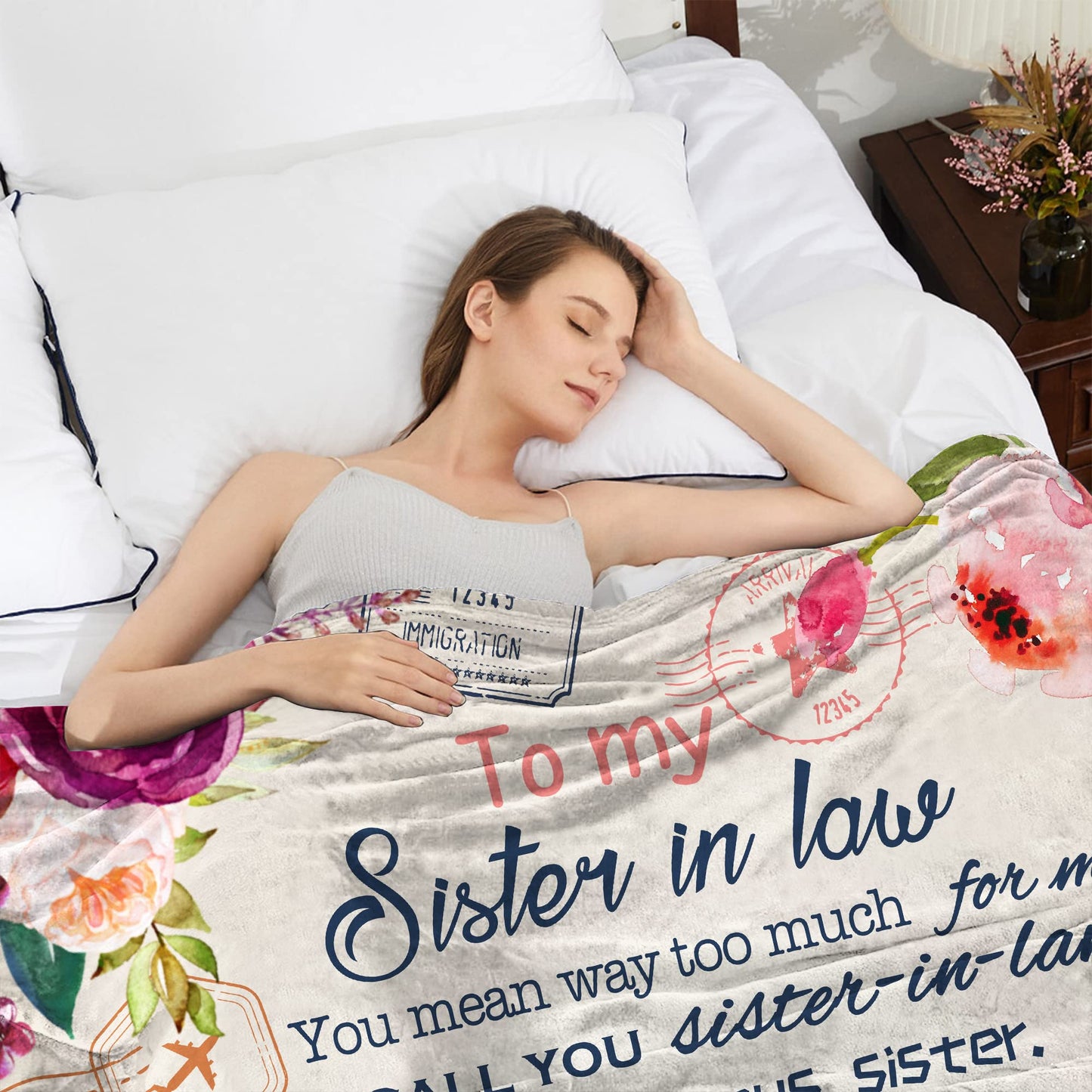 Sister-in-Law Gifts Blanket 60" x 50", Sister in Law Gifts for Women - Funny Present for Sisters Birthday Present Ideas Throw Blankets