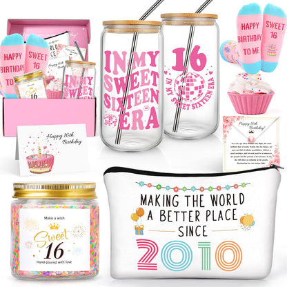 Frerdui 16th Birthday Gifts for Girls, Best Popular Gifts for 16 Year Old Girls Born in 2010, In My Sweet 16 Era Gift Set with Sweet 16 Gifts, Happy 16 Year Old Girl Birthday Present Ideas for Her