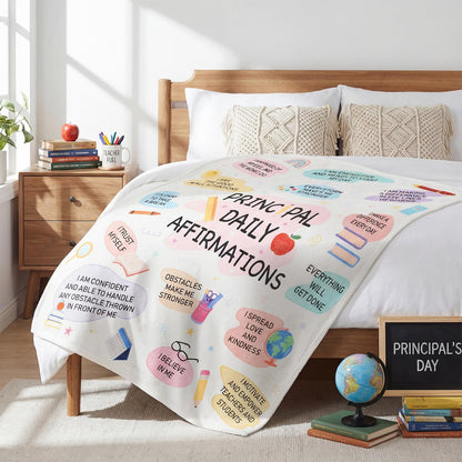 Moukeren Principal Blanket Gifts for Women Graduation Appreciation Gifts End of Year Principal Blanket Motivational Inspirational Throw for Retirement Gift Leaders Educators, 50" x 60"