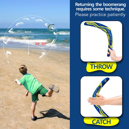 Boomerang for Adults & Kids - Fun Easy to Throw Boomerangs That Really Work - Soft to Catch Best Summer Stuffer Gifts for Boys & Girls - Outdoor Toys for Kids 8-12+ - 2026 Gift Idea for Teen Boys