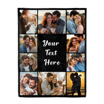 SHIPS NEXT DAY Custom Blanket with Picture Text Personalized Throws Blanket with Photos Customize Blanket Customizable Blankets Customized Gifts for Mom Dad Couple Girlfriend Boyfriend Wife Husband