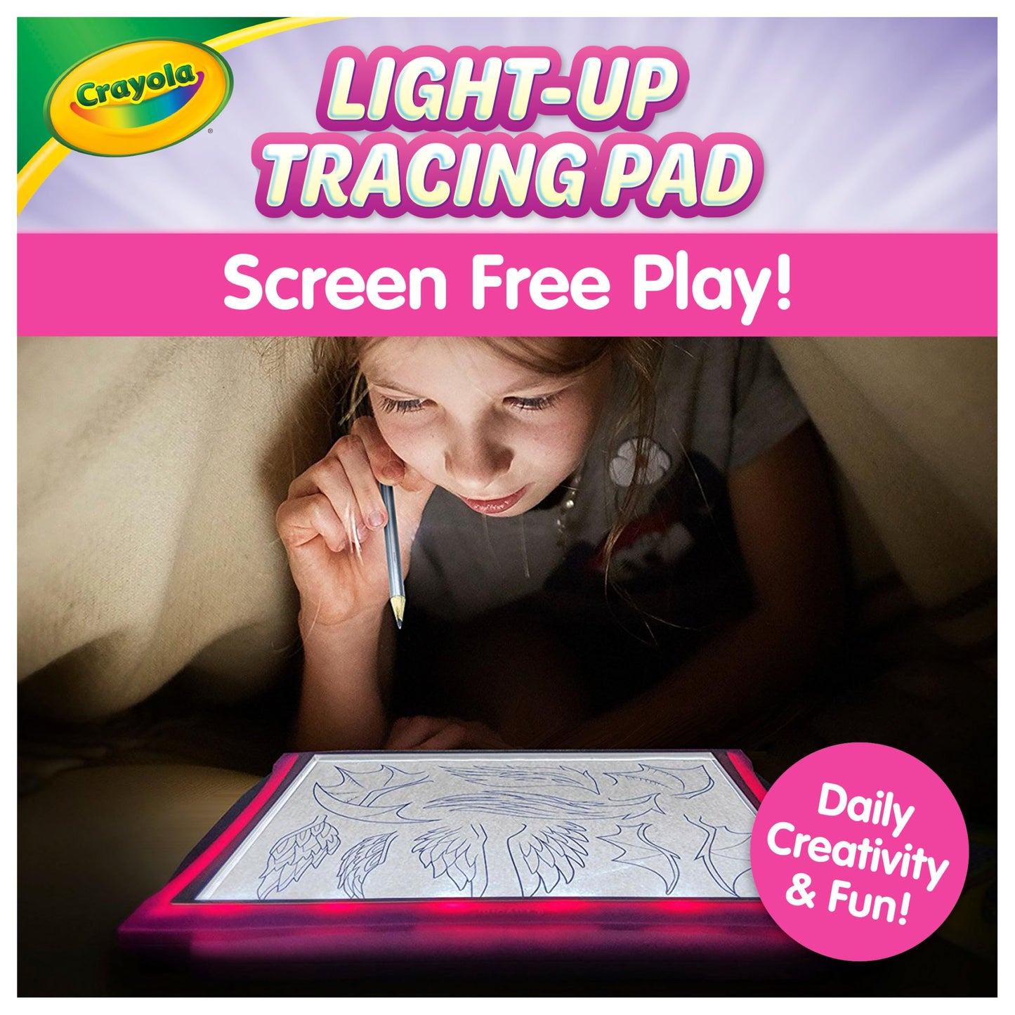 Crayola Light Up Tracing Pad Pink, Best Birthday Gifts for Girls & Boys, 6, 7, 8 Year Olds, Kids Toys, Light Box Art Kit for Kids