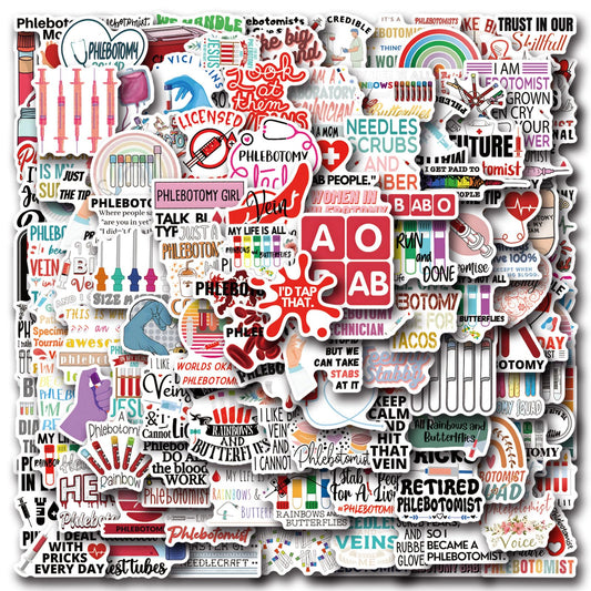 Phlebotomy Stickers Decals, Phlebotomist Vinyl Stickers Decals for Laptop Water Bottle Bumper Luggage Computer Skateboard. Gift for Kids Girls Teens
