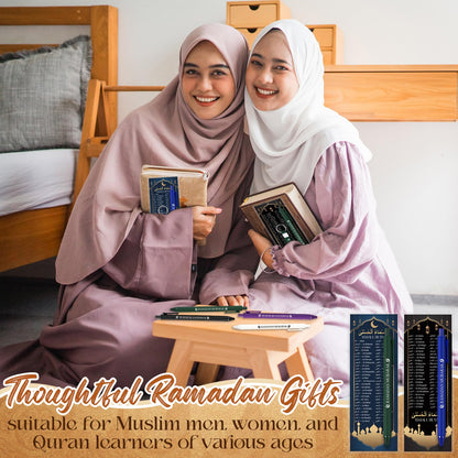 Resurhang 50 Sets Ramadan Gift Bulk Includes 99 Name of Allah Bookmarks Ramadan Mubarak Ballpoint Pens, Islamic Arabic Quran Gifts for Muslim Men Women, Eid Mubarak Party Favors