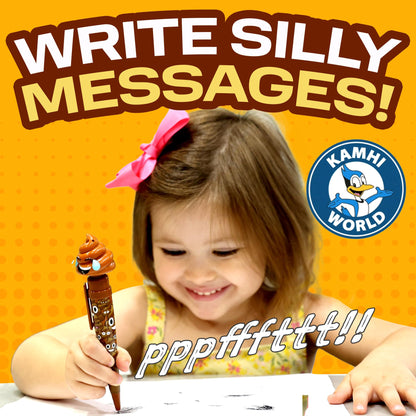 Farting Poop Pen with 7 Funny Fart Sounds - Silly Novelty Gag Gift for Boys & Girls Ages 8-12, Funny Gifts for Kids & Teens, Great Birthday Gift Ideas, Poop Pen That Actually Farts (Classic)