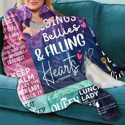 Lunch Lady Gifts for Women, Appreciation Blanket for School Cafeteria Worker, Soft Throws for Couch Bed 60"x 50"