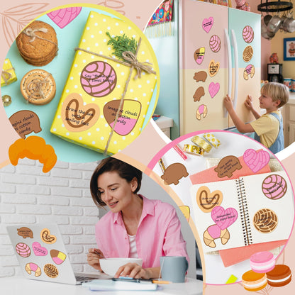 L1rabe Mexico Concha Sticky Notes - 24P Back to School Mexican Self-Stick Notepad for Mom's Day, Mexican Bookish Bookworm Gift for Women Kids Students, Pig Writing Memo Pads for Office Daily Supplies
