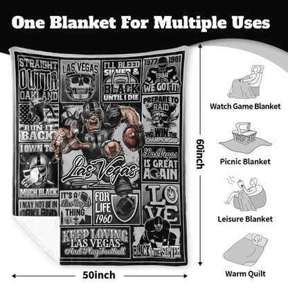 Football Throw Blanket Football Team Color 60"x50" Fan Gifts for Men Women Sport Blanket Sofa Bed Couch Living Room.