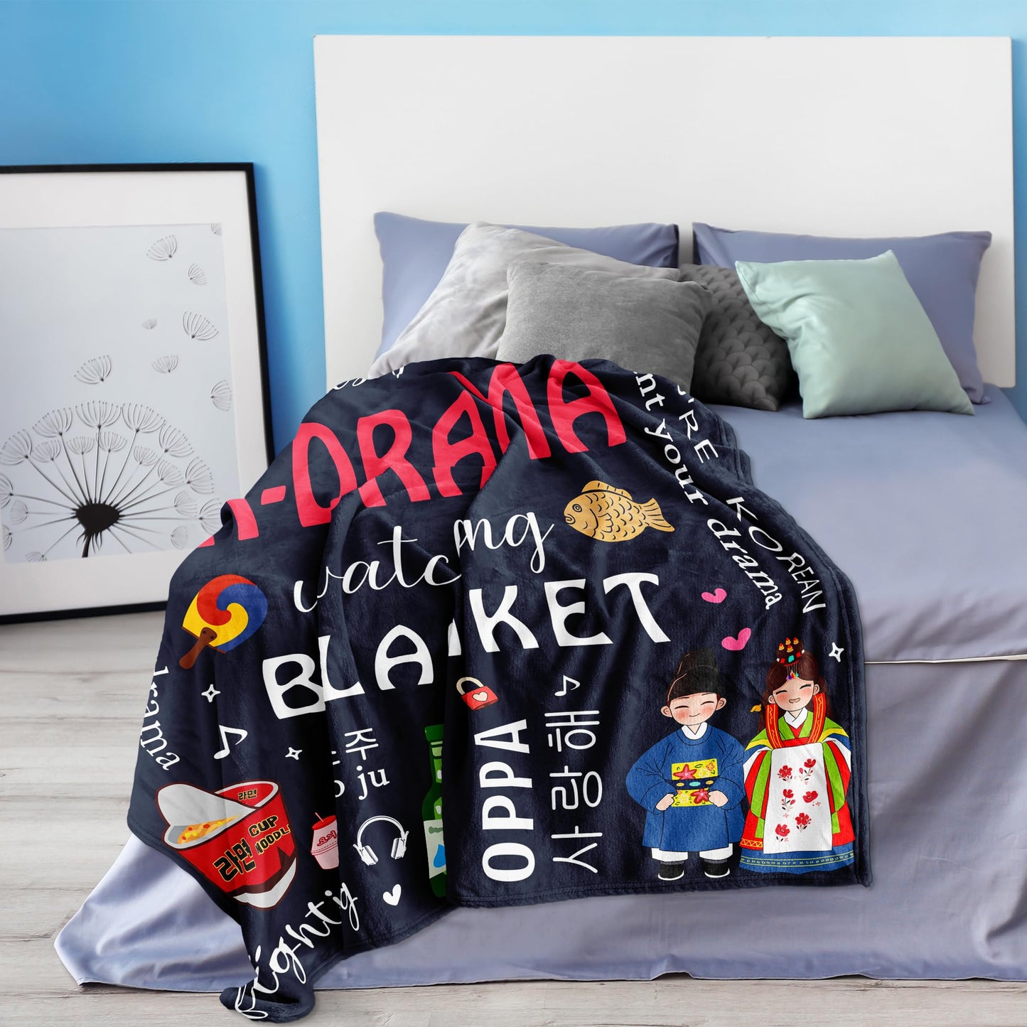 Vuinezo Korean Drama Gifts, Christmas Kdrama Blanket 50"X60", Kpop Merch, K Drama Gifts for Women/Men, Korean Gift, K Pop Gifts Teen Girl, Korean Gifts for Women, Kdrama Merch, Kdrama Gifts