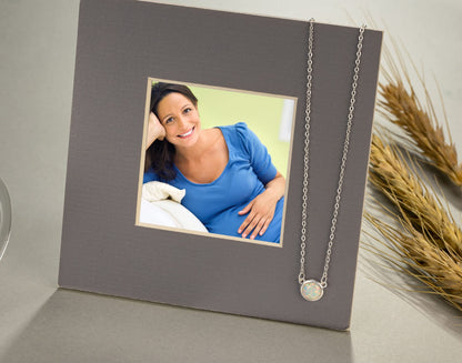 RareLove First Time Mom Gift,Daughter Pregnancy Gifts 925 Sterling Silver White Opal Necklace For Mom to be,Expecting Moms