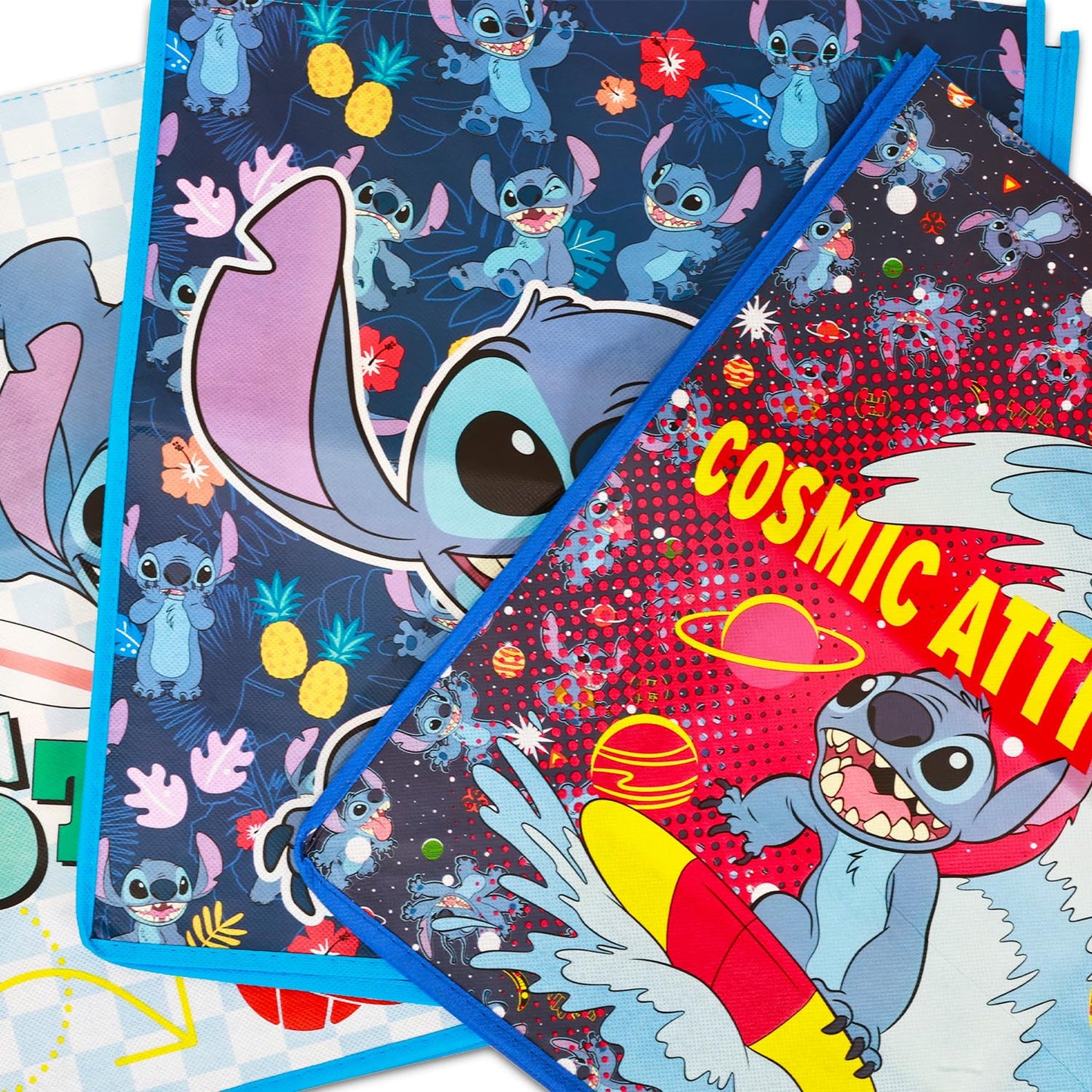 Stitch Tote Bag Bundle - Disney Accessories Bundle with 3 Grocery Bags Plus Stickers, More | Disney Lilo and Stitch Reusable Bags Set