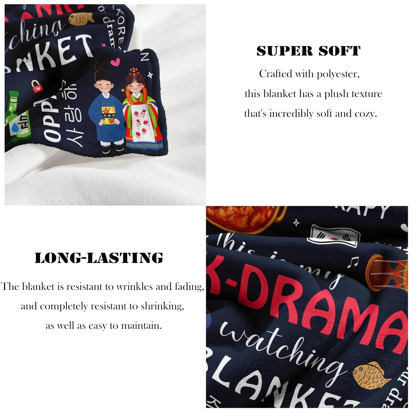 Vuinezo Korean Drama Gifts, Christmas Kdrama Blanket 50"X60", Kpop Merch, K Drama Gifts for Women/Men, Korean Gift, K Pop Gifts Teen Girl, Korean Gifts for Women, Kdrama Merch, Kdrama Gifts