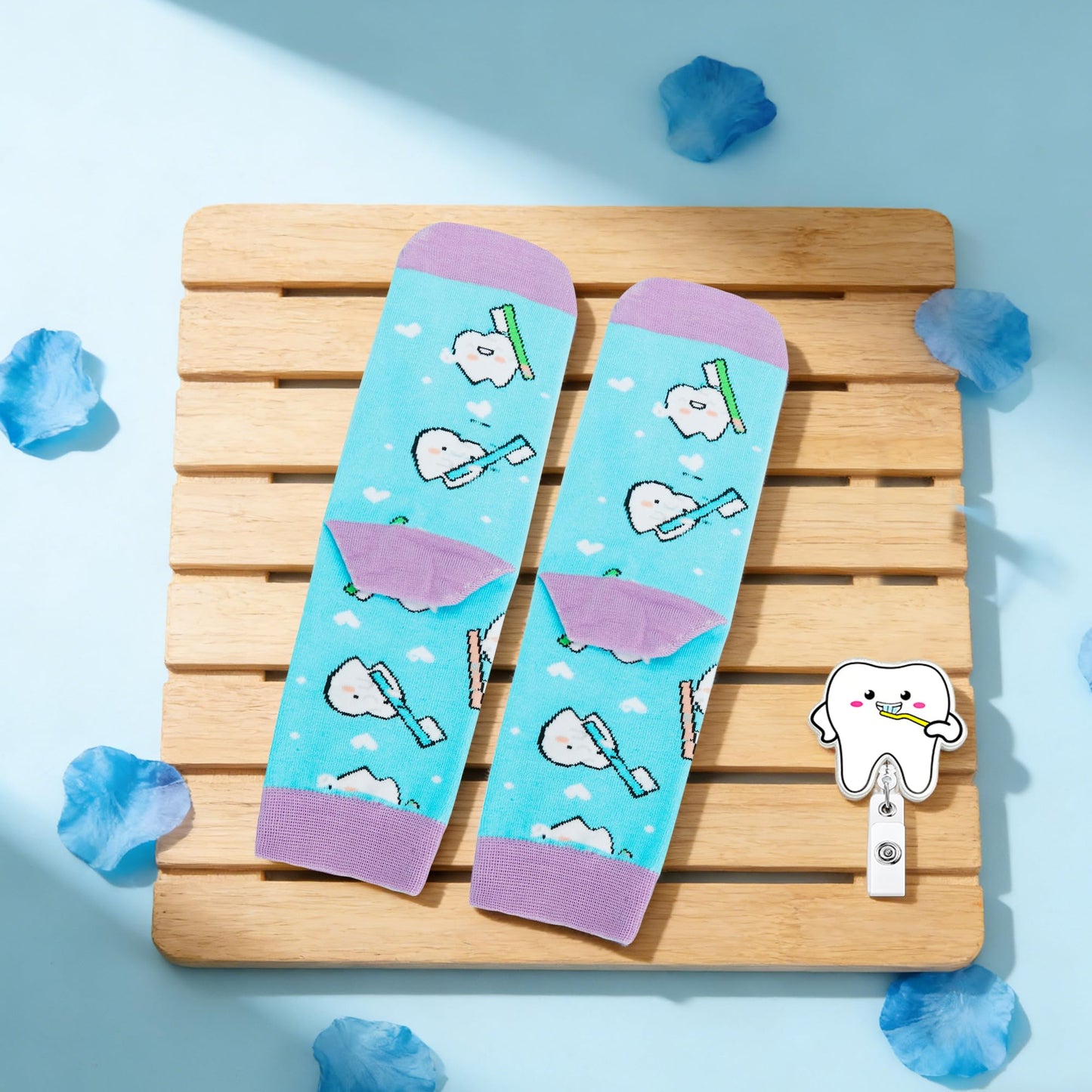 Dentist Gifts for Women Unique Dental Assistant Gifts Funny Dental Hygienist Gift Including Tumbler Mug Socks Badge Reel Holder Makeup Bag Ballpoint Pen Crochet Teeth for Birthday Christmas