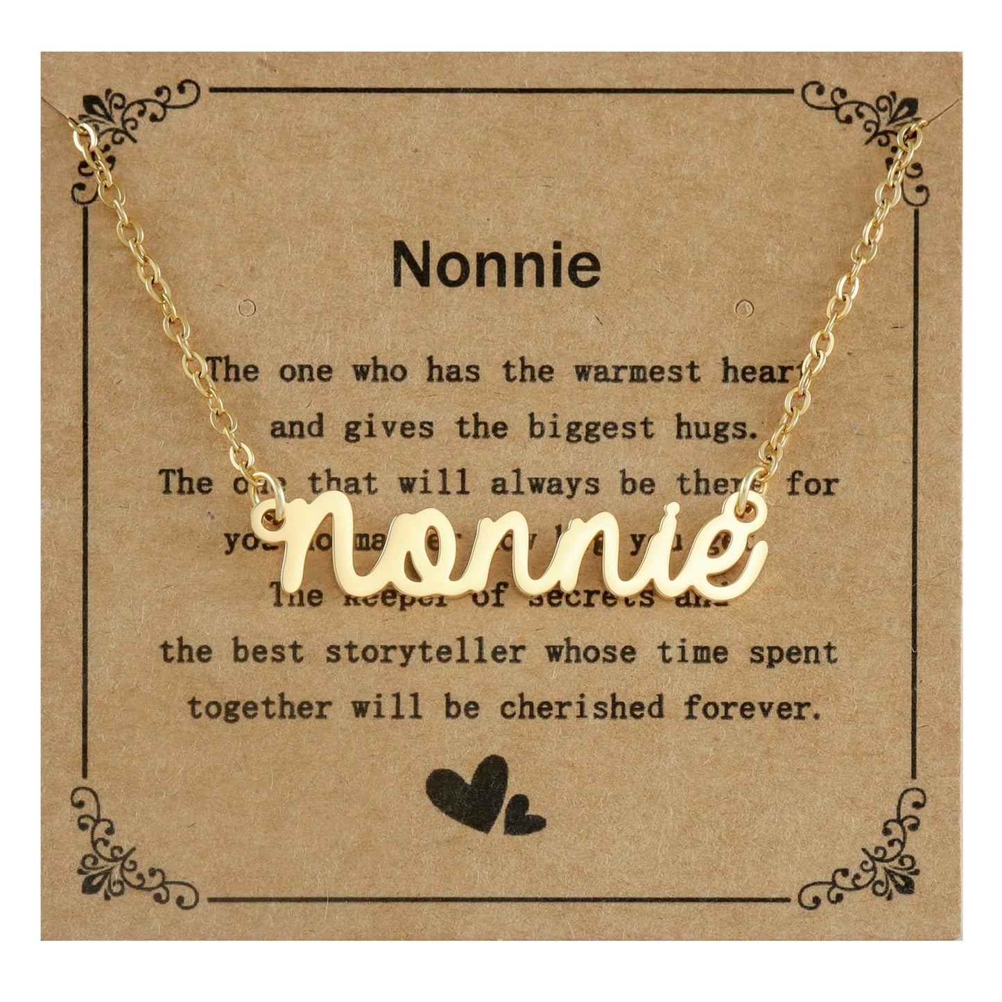 HUTIMY Nonnie Birthday Gifts for Grandma Women from Grandkids Items Personalized Best Nonnie Necklace