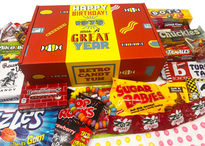 1975 Retro Childhood Candy Gift Box for 51st Birthday 1970s sweets JN