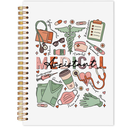 Medical Assistant Spiral Notebook, Medical Assistant Gifts for Women Journaling Notebooks, Physician Assistants Gifts Journal for Writing, Nursing Notebooks for Note Taking, 5.5x8.3 Inch