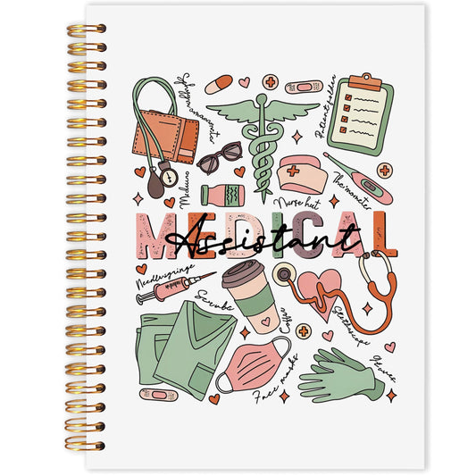 Medical Assistant Spiral Notebook, Medical Assistant Gifts for Women Journaling Notebooks, Physician Assistants Gifts Journal for Writing, Nursing Notebooks for Note Taking, 5.5x8.3 Inch