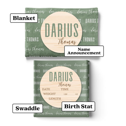 Personalized Baby Swaddle, Baby Name Sign for Hospital, Birth Announcement, Gender Reveal, Swaddles for Newborns, Baby Essentials, Blue Swaddles, (Swaddle Only)