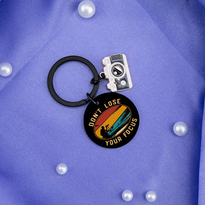 Cool Photographer Gifts for Him Unique Camera Keychain Gifts for Photographers Photography Enthusiasts Men Boyfriend Husband Inspirational Birthday Fathers Day Gift Idea-Don't Lose Your Focus