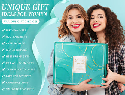 Mothers Day Birthday Gifts for Women Self Care Get Well Soon Gifts, Ocean Relaxing Spa Gift Basket Thinking of You Care Package with Flannel Blanket, Unique Gift for Her Mom Wife Grandma Friend Sister