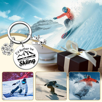 Ski Gifts for Men Skiing Accessories Keychains Ski Themed Gifts for Men Son Brother Boyfriend Family Friend Skiing Lover Birthday Christmas Snowboard Gift Ski Stuff Keyring