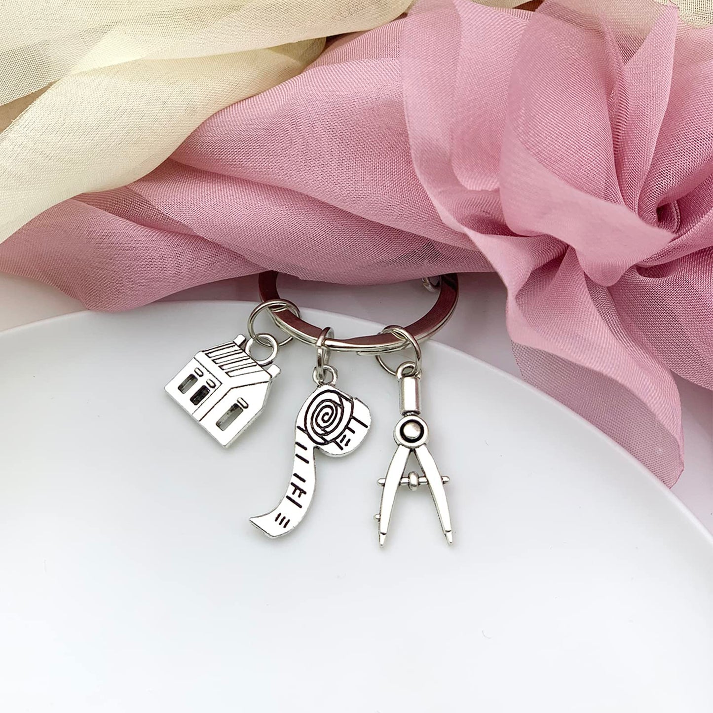 Architecture Gifts for Women: Thank You Keychains for Future Female Architect Students & Engineers - Inspirational Graduation & Retirement Key Ring Presents