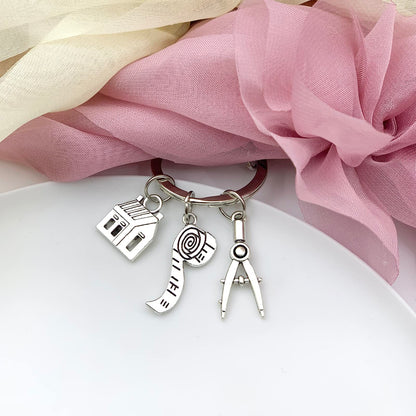 Architecture Gifts for Women: Thank You Keychains for Future Female Architect Students & Engineers - Inspirational Graduation & Retirement Key Ring Presents