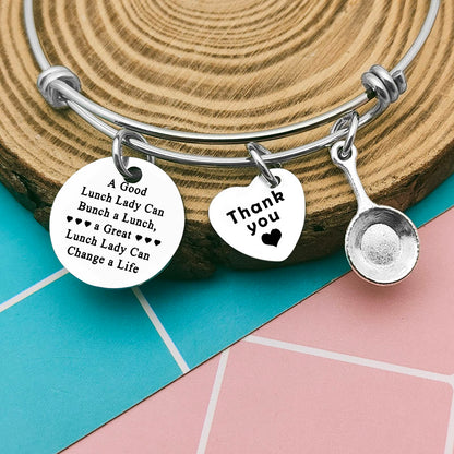 For Lunch Lady Gift Lunch Lady Bracelet Gifts for School Lunch workers Gift for Lunch Lady Cooker Cafeteria Crew Gift Bracelet for Cafeteria Worker Appreciation Gift Thank You Gift for Lunch Lady