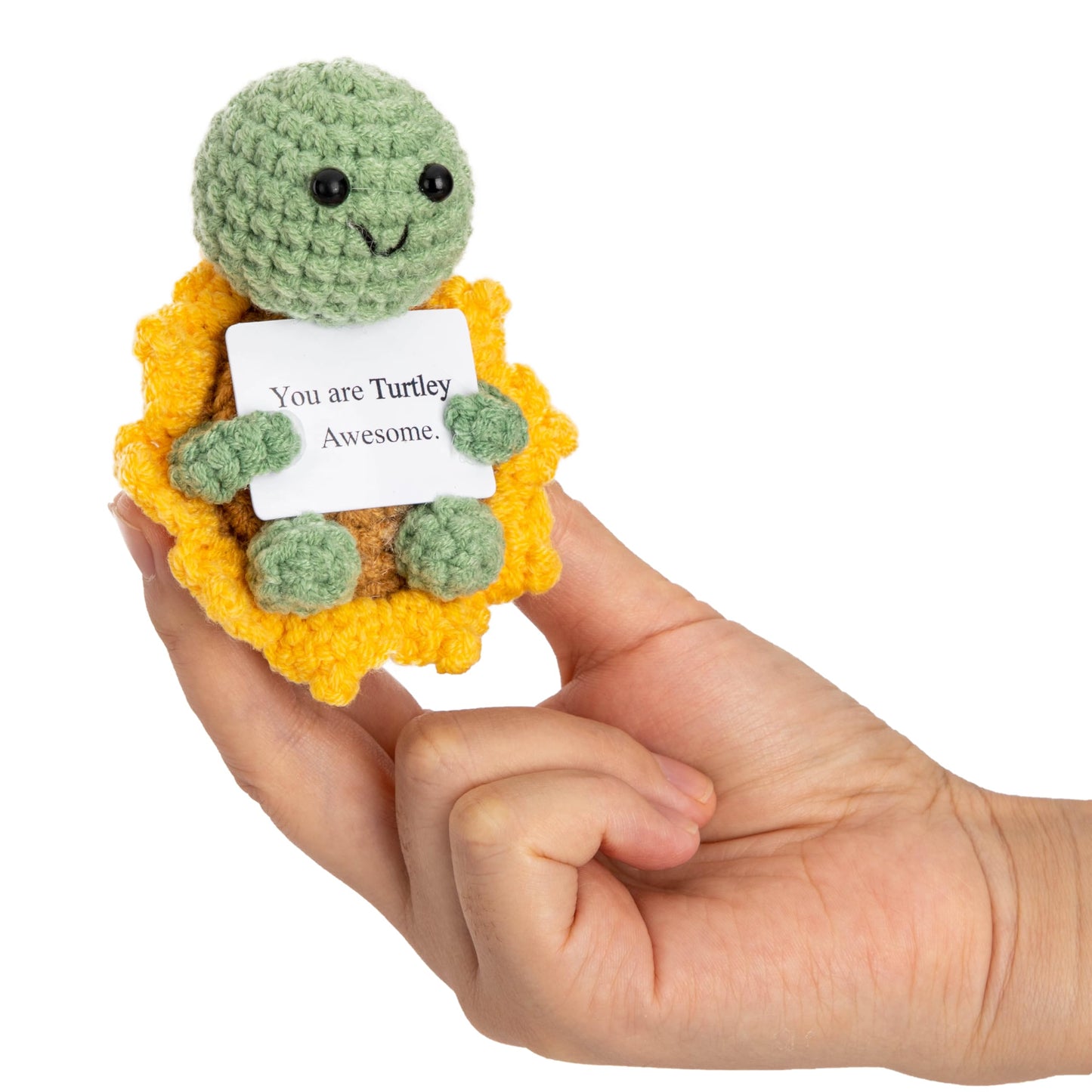 Positive Handmade Mini Turtle Sunflower Crochet: Funny Gift for All Ages (Women, Men, Grandkids) – Great for Valentines Day Gifts, Birthdays, Secret Santa & Mom Gifts