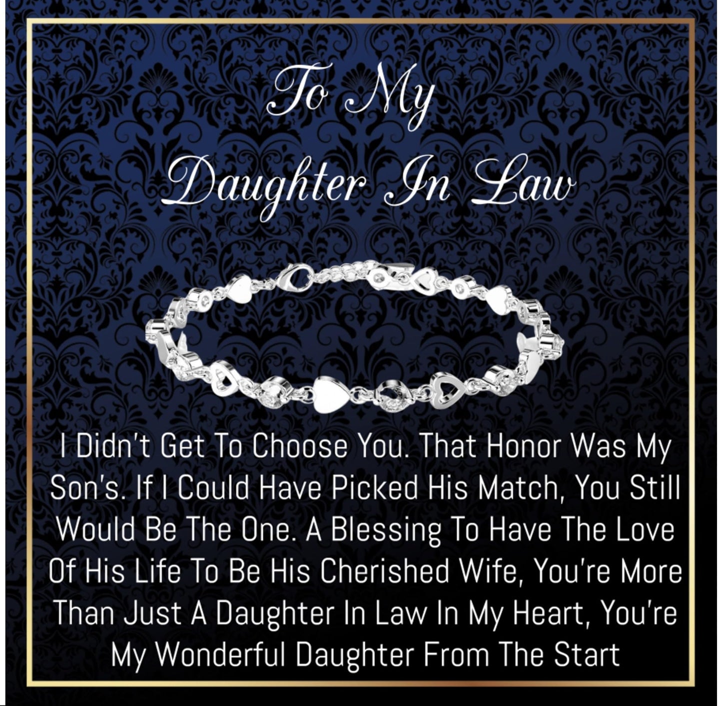 To My daughter in law Gifts, Daughter in law Bracelet, Daughter in law wedding, To my daughter in law birthday gifts for women, Christmas, valentine days