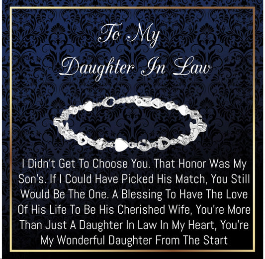 To My daughter in law Gifts, Daughter in law Bracelet, Daughter in law wedding, To my daughter in law birthday gifts for women, Christmas, valentine days