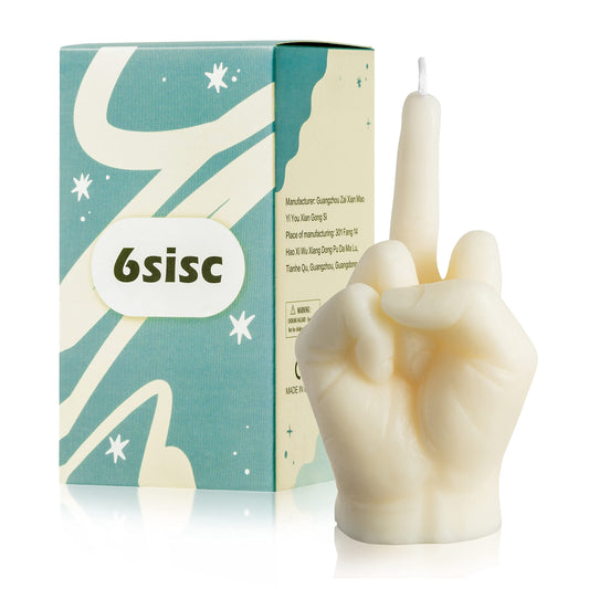 6sisc Middle Finger Scented Candle Danish Pastel Room Decor Aesthetic Pine Fragrance Soy Wax Aromatherapy Hand Gesture Candles Desk Statues Sculpture Ornaments Gift for House Bedroom Supplies Milky