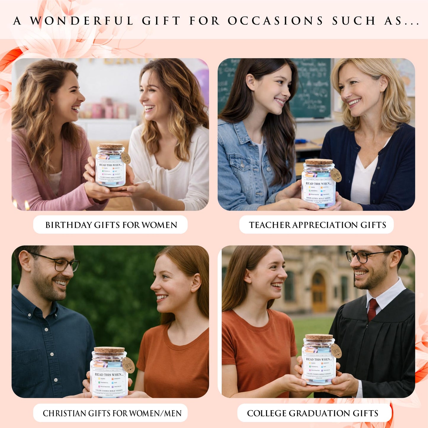 Read This When Bible Verses Jar – Birthday Gift for Women, Christian Gifts for Women, Graduations Gifts, Fathers Day Gift