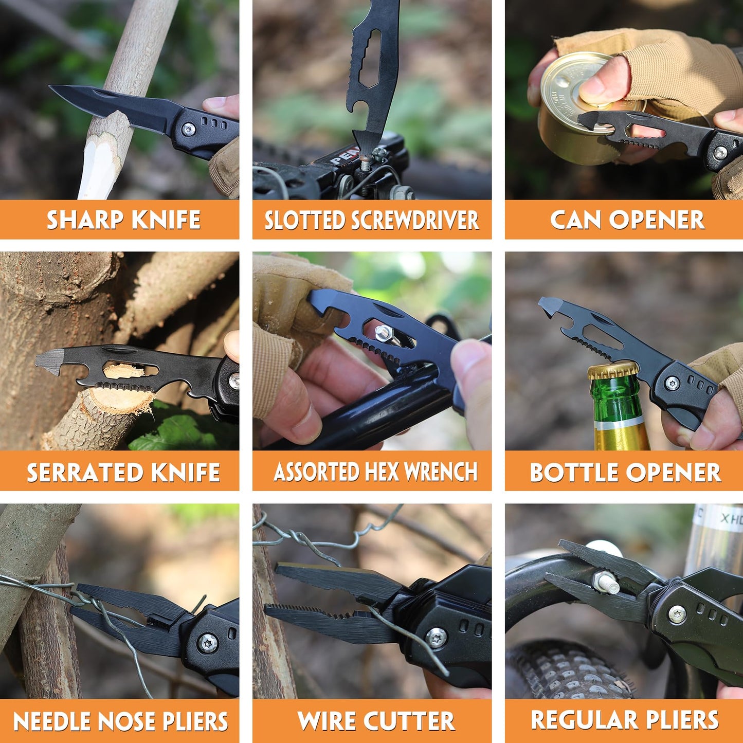 Grandpa Gifts - Grandpa Fathers Day Gift, Gifts for Grandpa - "WORLD'S BEST GRANDPA" 15 in 1 Multitool Hammer - Fathers Day Grandpa Gifts from Grandchildren, Christmas Birthday Gift Ideas for Grandpa